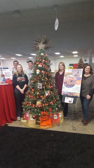 Linn County PF Festival of Trees decorated tree.  Proceeds of the silent auction go towards non profit organizations supported by the Local JayCees.  Thanks to the Corridor Clay Crushers College Trap team with student athletes from Mt Mercy University and Kirkwood Community College.